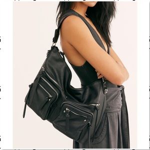 Free People Alexandra Moto Faux Leather Hobo Bag